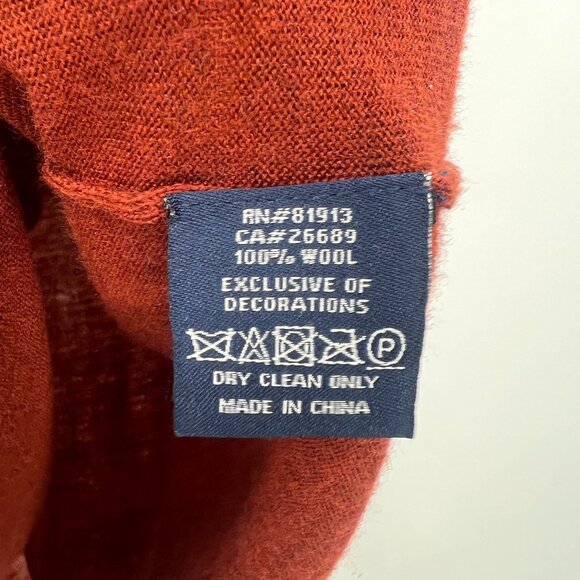 Robert Graham Burnt Orange 100% Wool Quarter Zip Sweater Men's XL - Picture 5 of 6